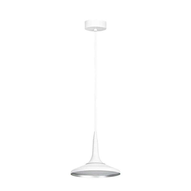 Nordic Aluminum Funnel Pendant Light For Dining Room - White 1 Bulb