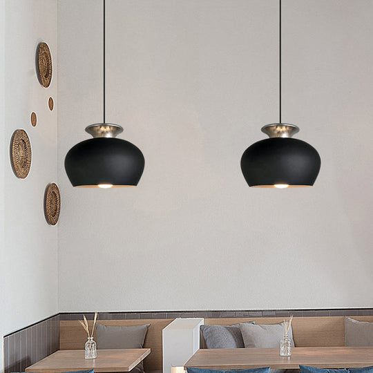 Nordic Pendant Light With Inverted Cup Shade In Black Grey Or White For Dining Table