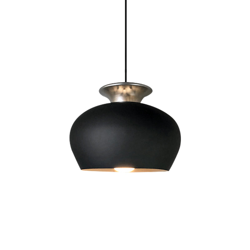 Nordic Dining Table Pendant Light with Inverted Cup Aluminum Shade - Black/Grey/White