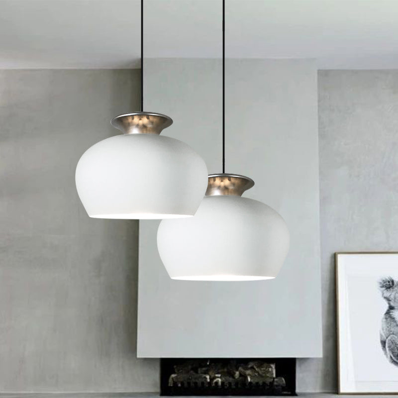 Nordic Pendant Light With Inverted Cup Shade In Black Grey Or White For Dining Table