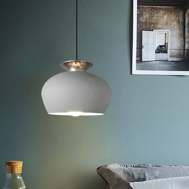 Nordic Pendant Light With Inverted Cup Shade In Black Grey Or White For Dining Table