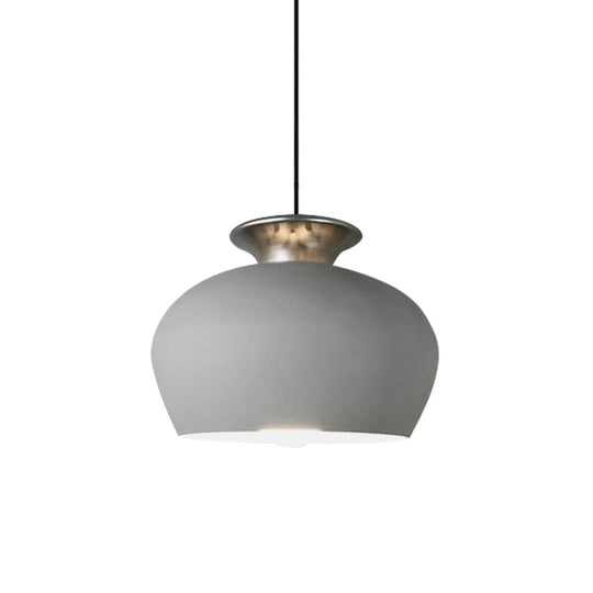 Nordic Dining Table Pendant Light with Inverted Cup Aluminum Shade - Black/Grey/White