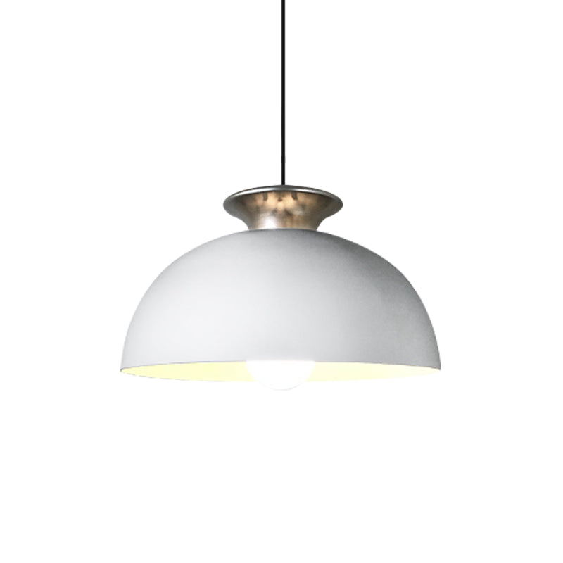 Aluminum Dome Pendant Lamp in Nordic Style - Grey/White - 1 Light Snack Bar Suspension