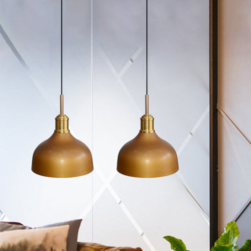 Vintage Metallic Cone/Bowl Pendant Light – 6"/11" Wide – 1-Light – Brown Finish for Dining Room Ceiling