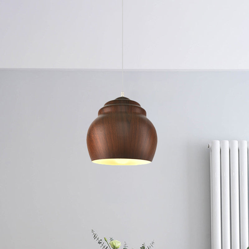 1-Hanging Ceiling Light Pendant Lamp - Loft Design With Pottery Cup Aluminum Shade Coffee