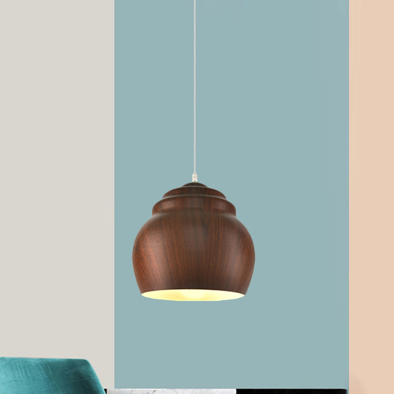 1-Hanging Ceiling Light Pendant Lamp - Loft Design With Pottery Cup Aluminum Shade Coffee