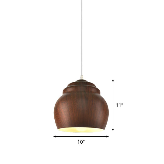 1-Hanging Ceiling Light Pendant Lamp - Loft Design With Pottery Cup Aluminum Shade Coffee