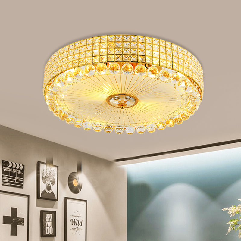 Crystal Beveled Flush Mount Led Ceiling Light In Silver/Gold 16/23.5 Inch Dia Gold / 16