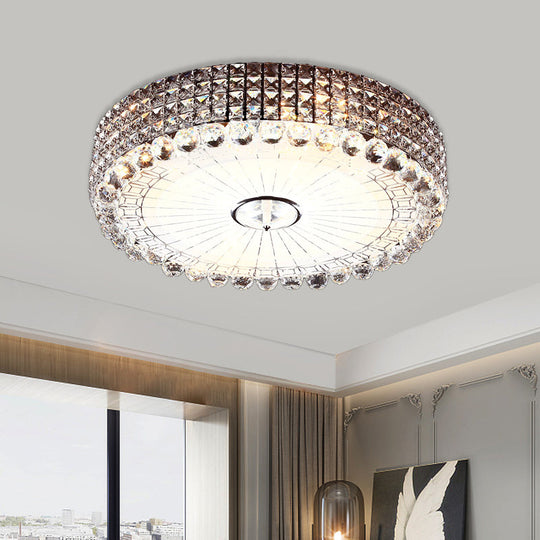 Crystal Beveled Flush Mount LED Ceiling Light in Silver/Gold, 16/23.5 Inch Dia