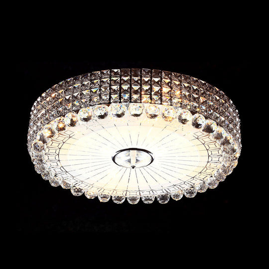 Crystal Beveled Flush Mount LED Ceiling Light in Silver/Gold, 16/23.5 Inch Dia