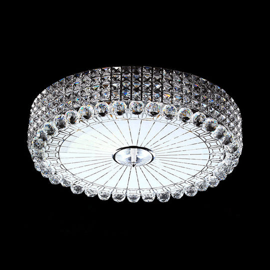 Crystal Beveled Flush Mount LED Ceiling Light in Silver/Gold, 16/23.5 Inch Dia