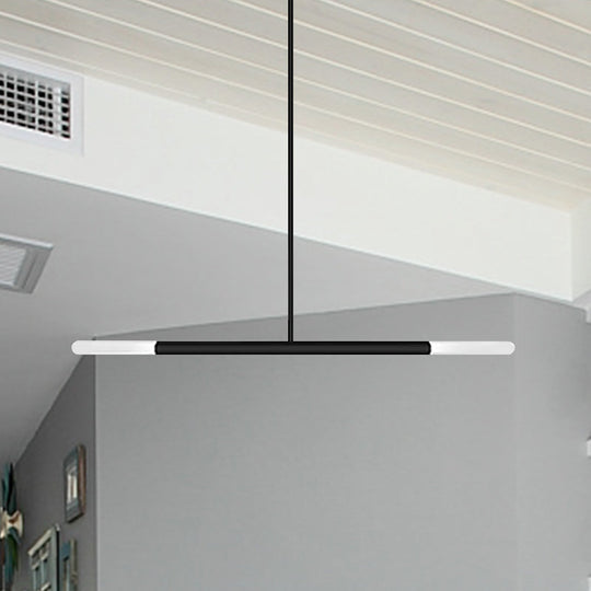 Tube Chandelier Led Ceiling Pendant Light - Modern Black/White/Gold Design 2/4/6-Light Options