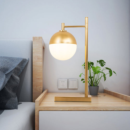 Modern Brass Nightstand Lamp - 1 Head Bedroom Table Light