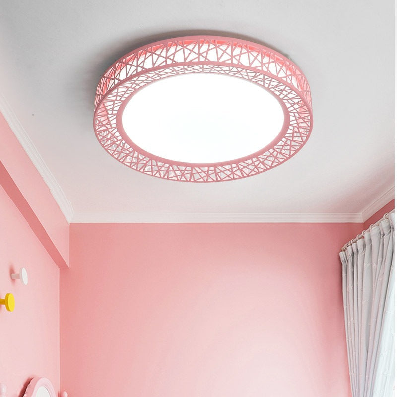 Art Deco Acrylic Flush Mount Ceiling Light - Ideal For Classrooms Pink / 16