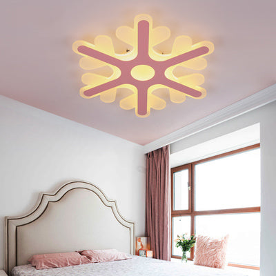 Acrylic Snowflake Flush Mount Ceiling Light for Kids' Bedroom