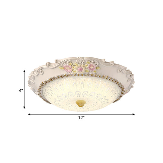 12"/16" Country Style LED Sunflower/Rose Flush Light with Seeded Glass Shade