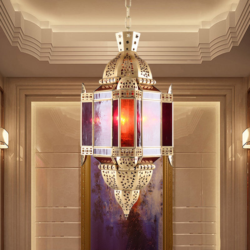 Arab Lantern Pendant Lamp In Brass With Hollow-Out Design