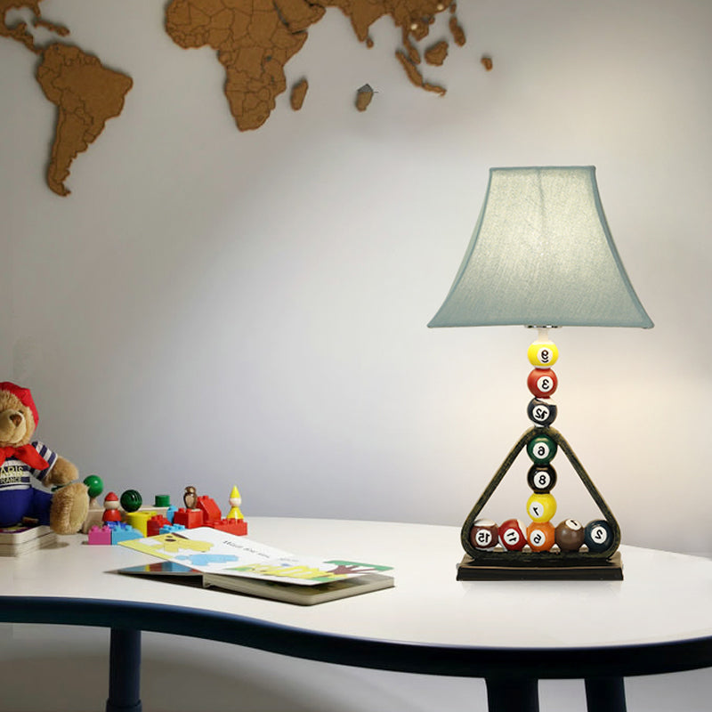 Flared Blue Studylight Kids 1-Light Book Light With Billiard Ball Decor - Perfect For Reading