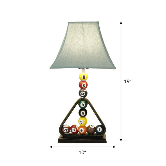 Flared Blue Studylight Kids 1-Light Book Light With Billiard Ball Decor - Perfect For Reading