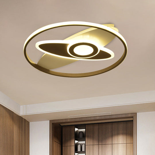 Golden Kids LED Ceiling Lamp with Star/Planet Design for Bedroom