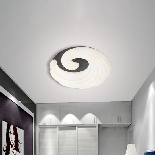 Modern Acrylic LED Flush Light Fixture in Grey/White/Blue - Cloud Design