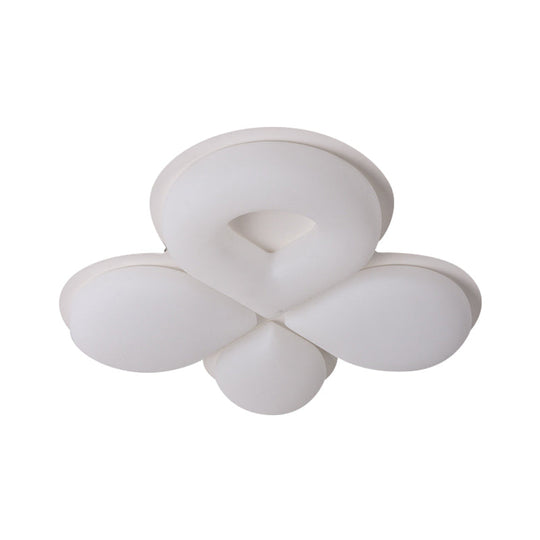 Children's Bedroom LED Flush Mount Light Fixture in Grey/White/Coffee - Cute Flower Design