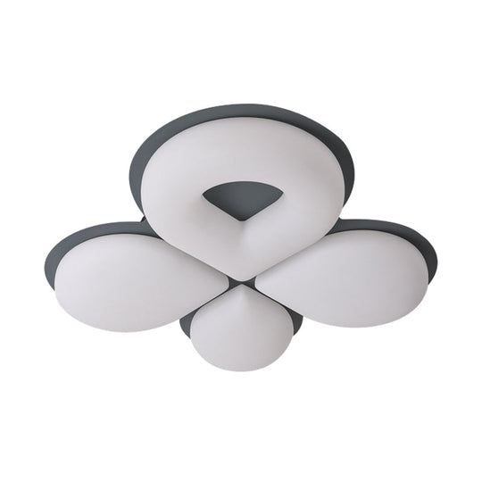 Children's Bedroom LED Flush Mount Light Fixture in Grey/White/Coffee - Cute Flower Design