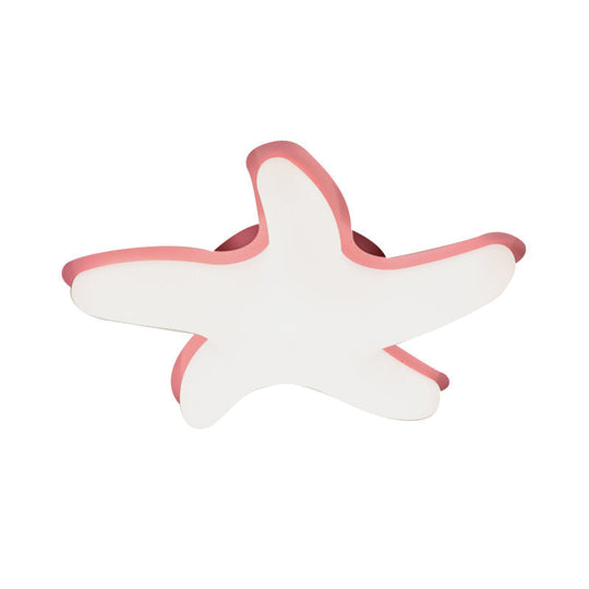 Children's Starfish LED Nursery Ceiling Light - Grey/Pink/Yellow Flush Mount Fixture