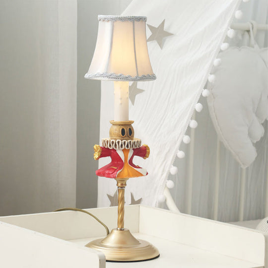 Gold Modern Bedside Reading Book Light: Headlamp With Clothes Base And Barrel Shade