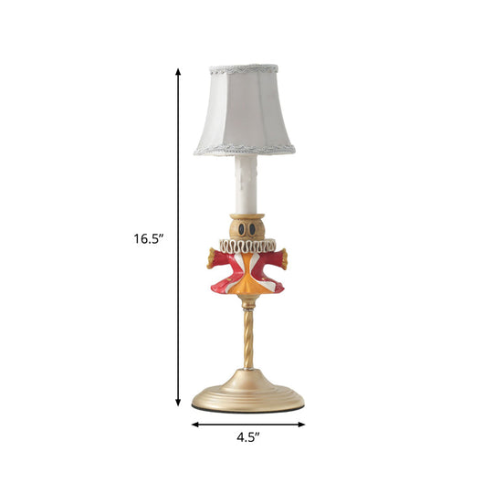 Allison - Gold 1 Head Bedside Reading Book Light Modern Gold Task Lighting with Clothes Base and Barrel Shade