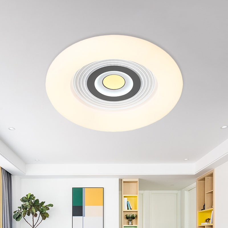 White Acrylic LED Donut Ceiling Light: Contemporary Flushmount Fixture