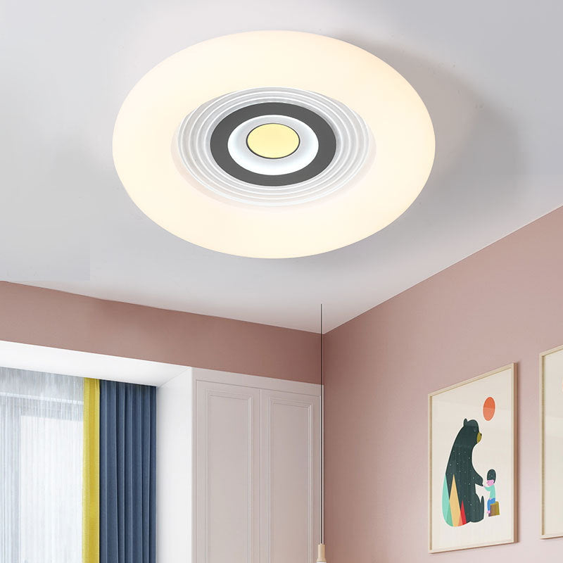 White Acrylic LED Donut Ceiling Light: Contemporary Flushmount Fixture