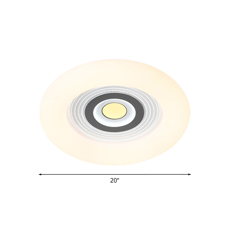 White Acrylic LED Donut Ceiling Light: Contemporary Flushmount Fixture