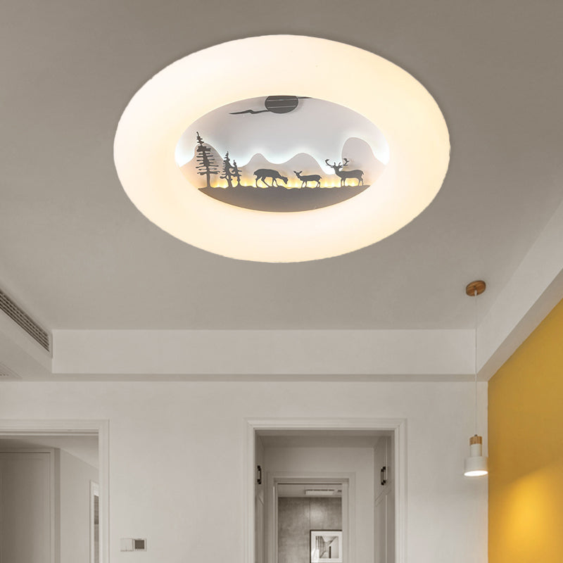 White Acrylic LED Donut Ceiling Light: Contemporary Flushmount Fixture