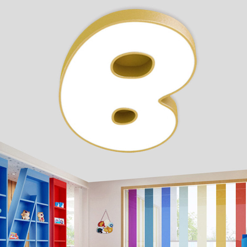 Cartoon White LED Kids Bedroom Flush Light with Acrylic Shade