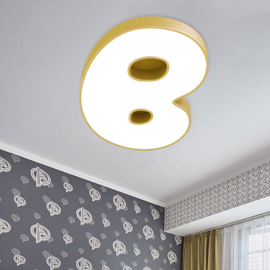 Cartoon White LED Kids Bedroom Flush Light with Acrylic Shade