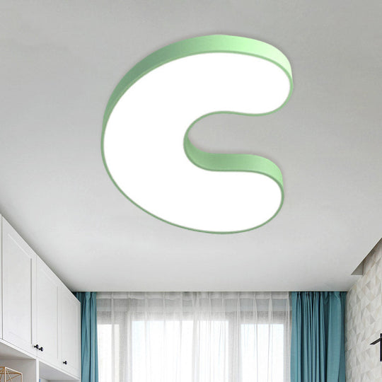 Cartoon White LED Kids Bedroom Flush Light with Acrylic Shade