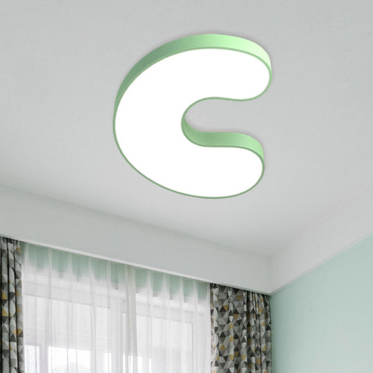 Cartoon White LED Kids Bedroom Flush Light with Acrylic Shade