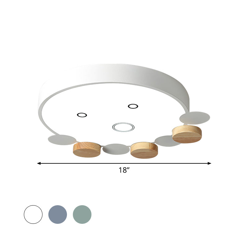 Octopus-Shaped LED Ceiling Light in Gray/White/Green for Kids' Bedroom