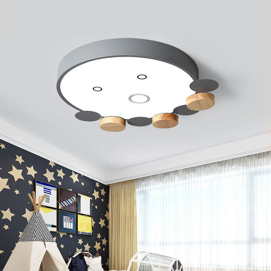 Octopus-Shaped Led Ceiling Light In Gray/White/Green For Kids Bedroom