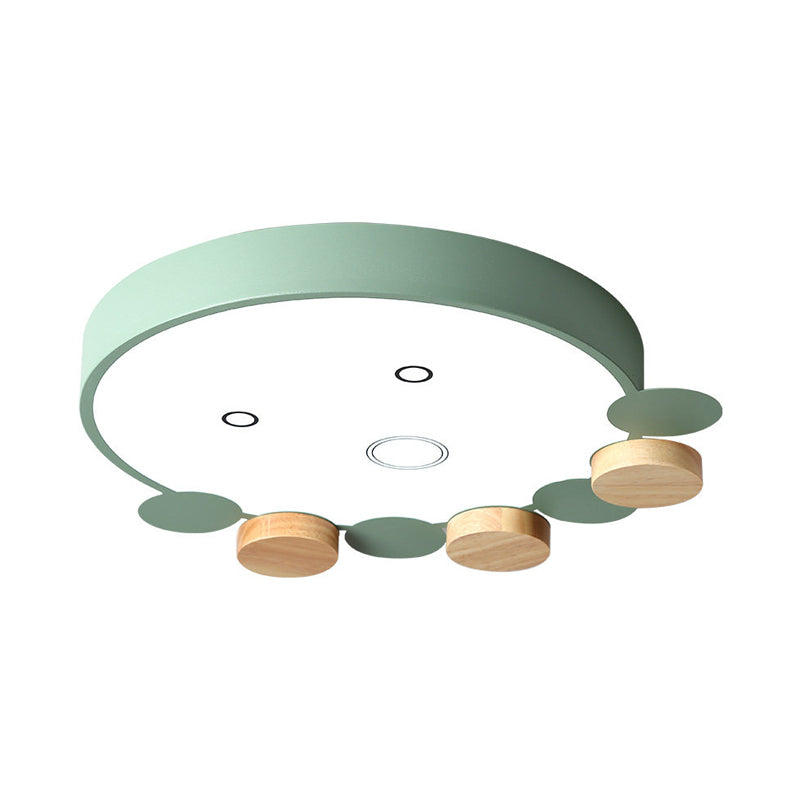 Octopus-Shaped LED Ceiling Light in Gray/White/Green for Kids' Bedroom