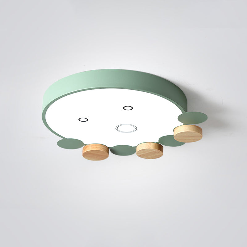 Octopus-Shaped LED Ceiling Light in Gray/White/Green for Kids' Bedroom