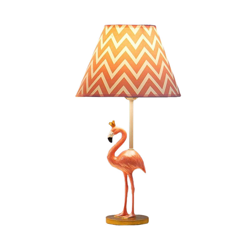 Flamingo Cartoon Resin Bedroom Nightstand Lamp In Pink - 7.5/10 Height