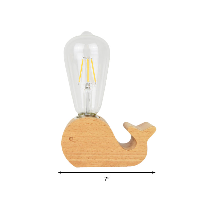 Modern Glass Shade Single Bulb Reading Lamp: Beige Sheep/Elephant/Cow Desk Lamp For Bedroom