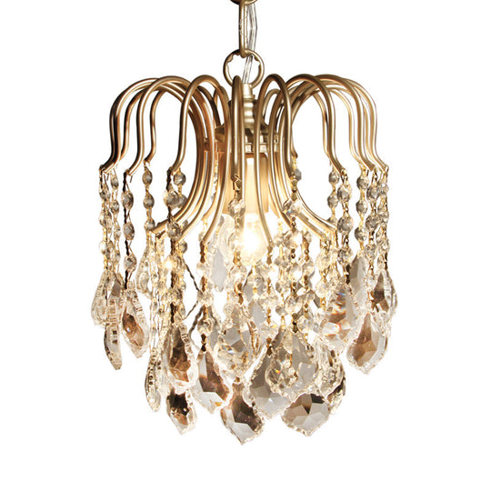 Antiqued Gold Crystal Pendant Light With Countryside Charm