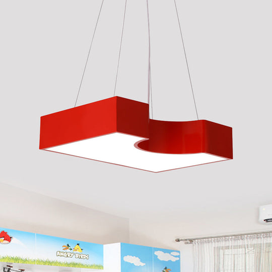 Arch Bridge Kindergarten Led Pendant Light In Vibrant Red/Blue/Yellow Colors