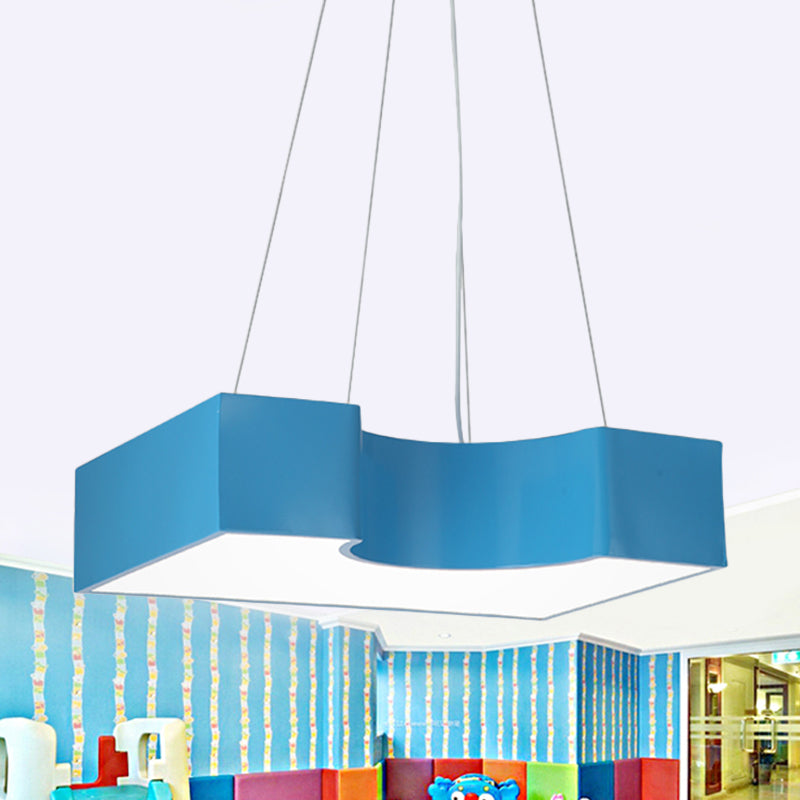 Arch Bridge Kindergarten Led Pendant Light In Vibrant Red/Blue/Yellow Colors