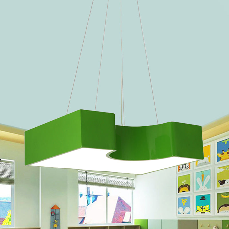 Arch Bridge Kindergarten Led Pendant Light In Vibrant Red/Blue/Yellow Colors Green