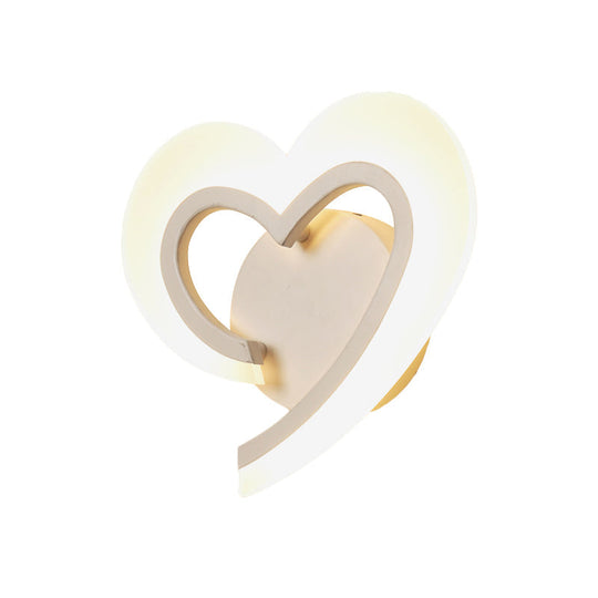 Love Heart Led Wall Light - Minimalist Acrylic Bedside Sconce In Blue/White/Black