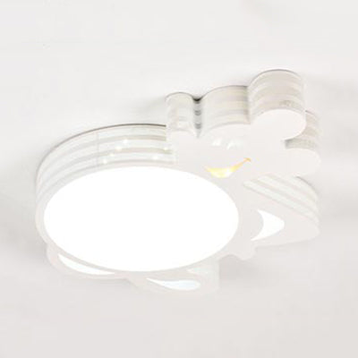 Kid's White Star Acrylic Flush Mount Ceiling Light Fixture